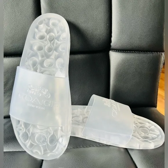 Coach Ulyssa Clear Sandal Slides NWT​​​​​