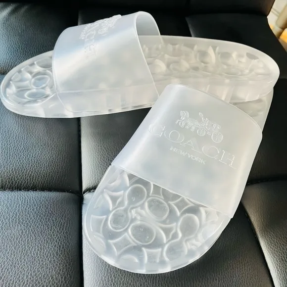 Coach Ulyssa Clear Sandal Slides NWT​​​​​