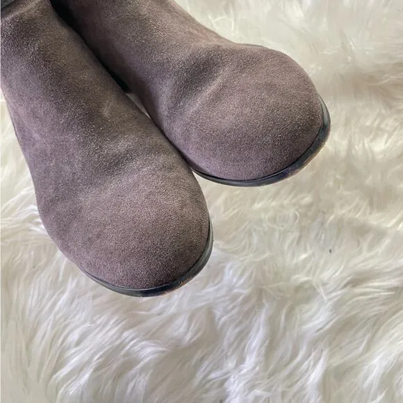 Coach | Women’s Patricia Ankle Boots Booties Shoes Chocolate Brown Suede Buckle