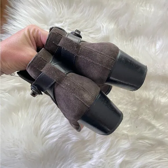 Coach | Women’s Patricia Ankle Boots Booties Shoes Chocolate Brown Suede Buckle