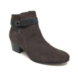 Coach | Women’s Patricia Ankle Boots Booties Shoes Chocolate Brown Suede Buckle