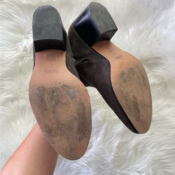 Coach | Women’s Patricia Ankle Boots Booties Shoes Chocolate Brown Suede Buckle