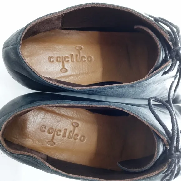 COCLICO Black Oxford Lace Up Shoes.