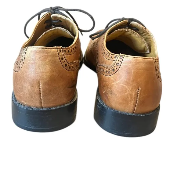 Cole Haan Air Giraldo Wingtip Tan Leather Oxford Dress Shoes C09303 Mens 8.5