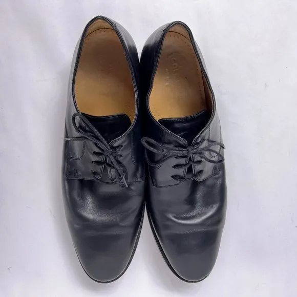Cole Haan Black Leather Cambridge Plain Oxford Derby Mens Dress Shoes Size 11