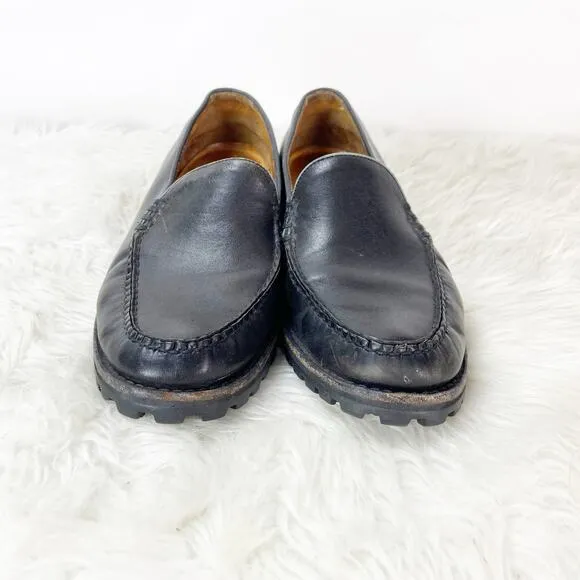 Cole Haan Country 8.5 B Mens Black Leather Loafer Dress Shoes