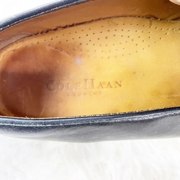 Cole Haan Country 8.5 B Mens Black Leather Loafer Dress Shoes