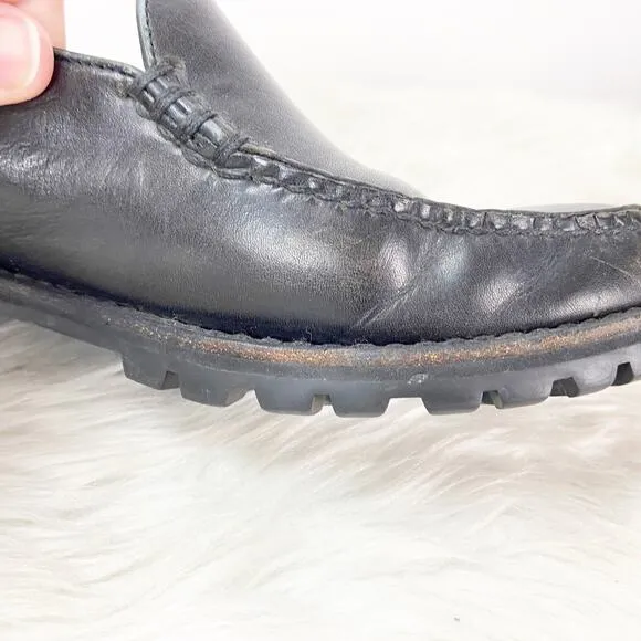 Cole Haan Country 8.5 B Mens Black Leather Loafer Dress Shoes