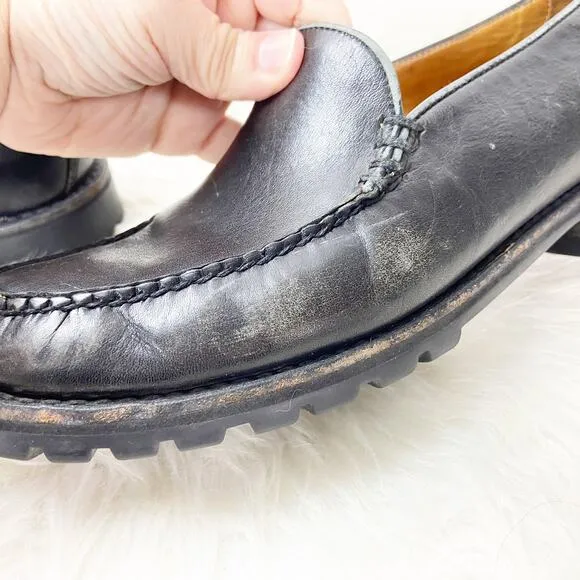 Cole Haan Country 8.5 B Mens Black Leather Loafer Dress Shoes