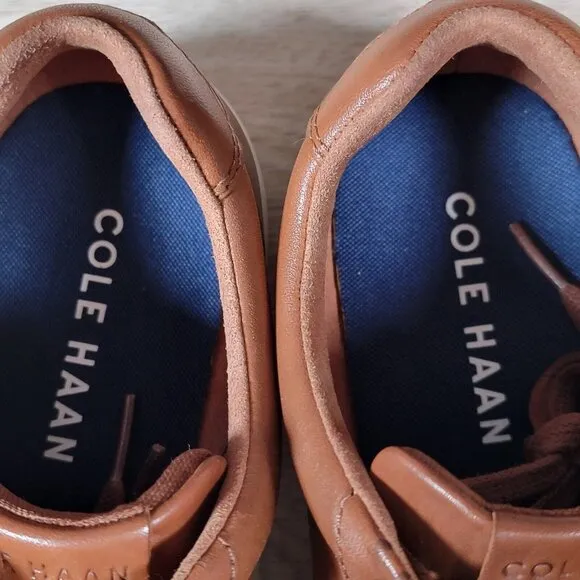 Cole Haan Grand Crosscourt II Shoes Mens Size 8 Camel Brown White Leather C32500