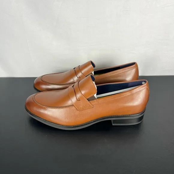 Cole Haan Grand   Mens Brown Leather Penny Loafer Dress Shoes NEW Size 11