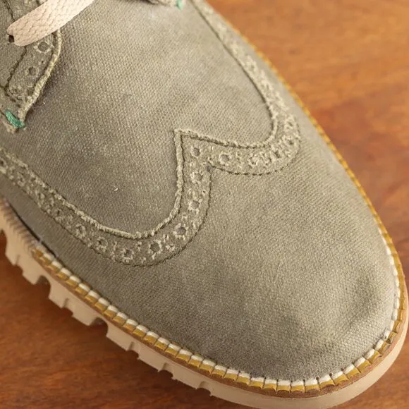 Cole Haan Grand Os Lace Up Fabric Casual Oxford Shoes Mens Size 8.5 Green