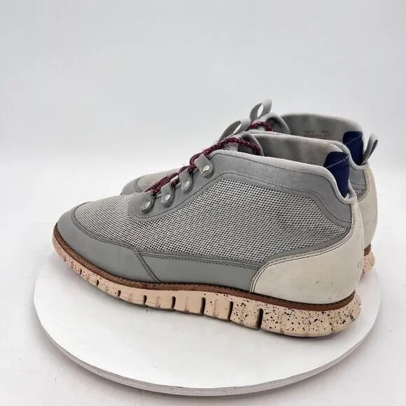 Cole Haan Grand OS Mid Men Size 9.5M Gray Mesh Leather Lace Up Ankle Boot