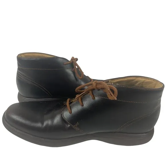 COLE HAAN Grand Tour Chukka Woodbury Java dark brown Leather Shoes Boot Sz 9 Men