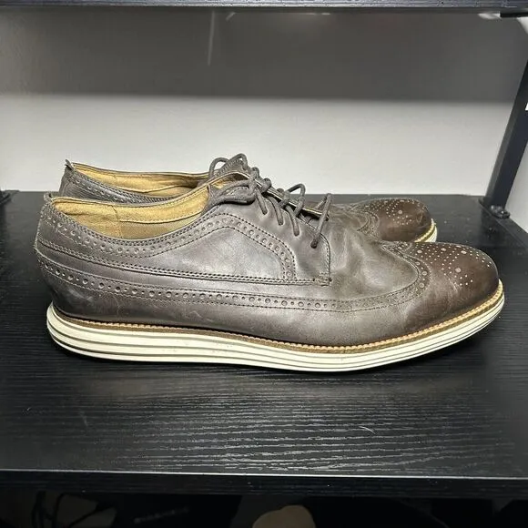 Cole Haan Grand Os Wingtip Men's Size 13 M Brown Leather Casual Shoes (C23435)