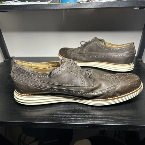Cole Haan Grand Os Wingtip Men's Size 13 M Brown Leather Casual Shoes (C23435)