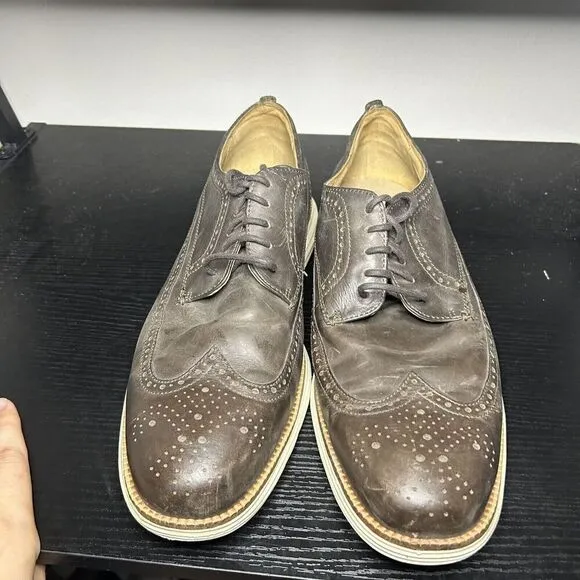 Cole Haan Grand Os Wingtip Men's Size 13 M Brown Leather Casual Shoes (C23435)