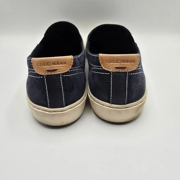 Cole Haan Grandpro Deck slip on navy blue suede casual mens shoes 10