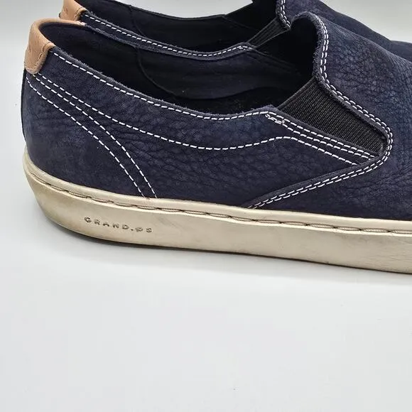 Cole Haan Grandpro Deck slip on navy blue suede casual mens shoes 10