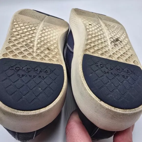 Cole Haan Grandpro Deck slip on navy blue suede casual mens shoes 10