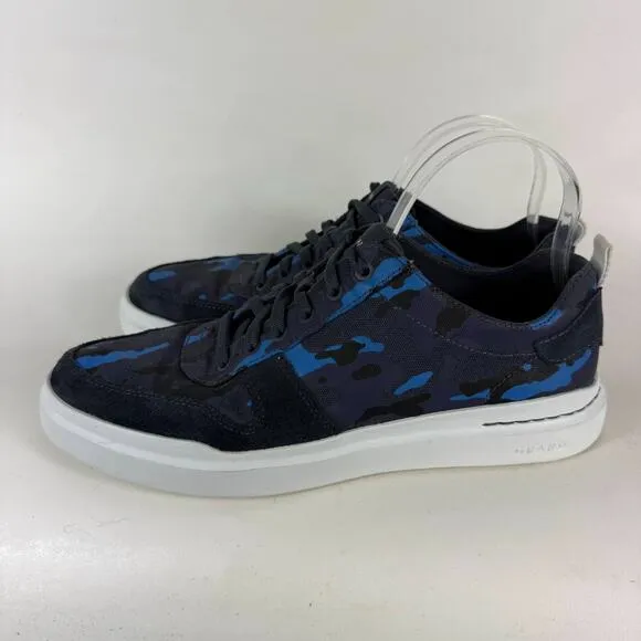 Cole Haan Grandpro Rally Canvas Sneakers Mens 9 Blue Camo Low Top Athletic Shoes