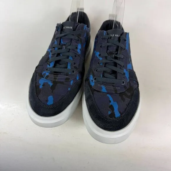 Cole Haan Grandpro Rally Canvas Sneakers Mens 9 Blue Camo Low Top Athletic Shoes