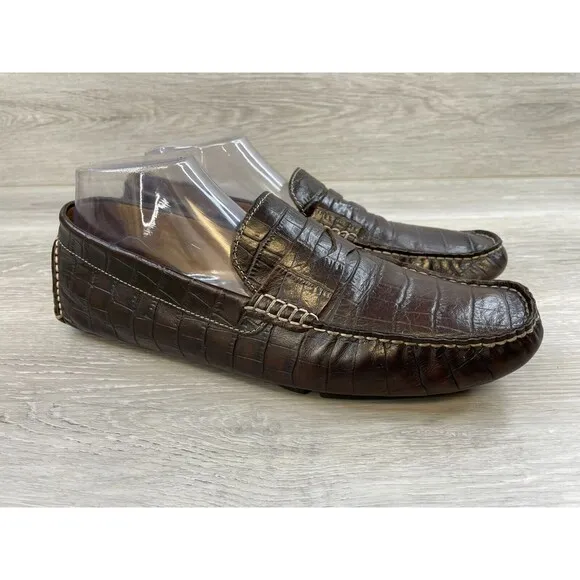 Cole Haan Howland C07504 Men's US 9M Brown Leather Penny Moccasin Loafer