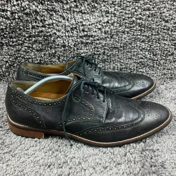 Cole Haan Lenox Hill Wingtip Brogue Oxford Mens 14 Black Leather Shoes C12227