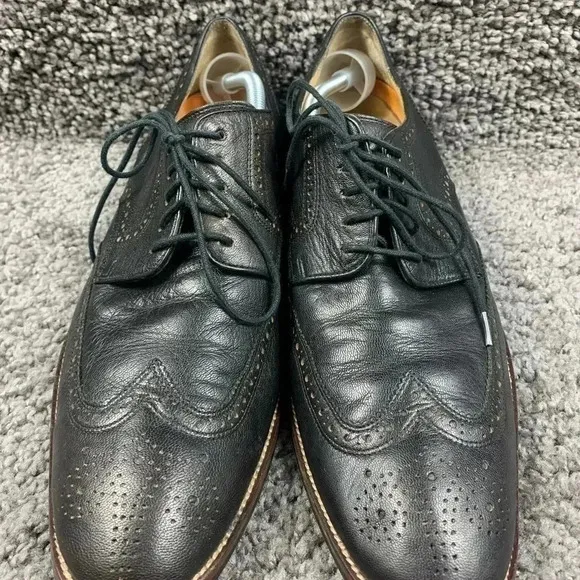 Cole Haan Lenox Hill Wingtip Brogue Oxford Mens 14 Black Leather Shoes C12227