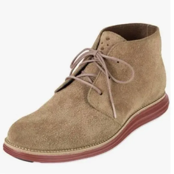 COLE HAAN LunarGrand Tan Suede Burnt Henna Chukka Boots Tan Size 10M
