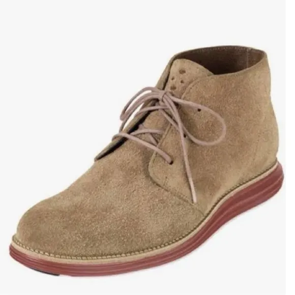 COLE HAAN LunarGrand Tan Suede Burnt Henna Chukka Boots Tan Size 10M