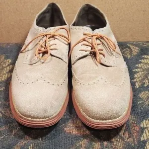 Cole Haan Lunarlon Lunagrand Men's Tan  Suede Wingtip Shoes Size 10