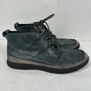 Cole Haan Men's 9 Shoes Travel Moc Boots Blue Gray Leather Suede Lace Up