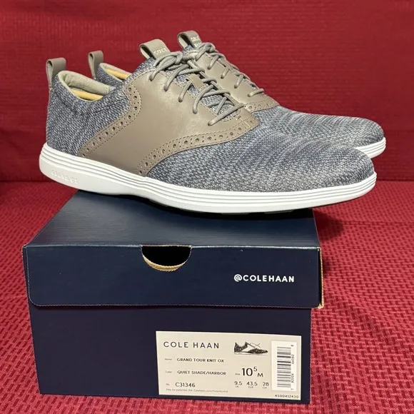 Cole Haan Men's Grand Tour Knit Oxfords - Grey size 10.5 00249