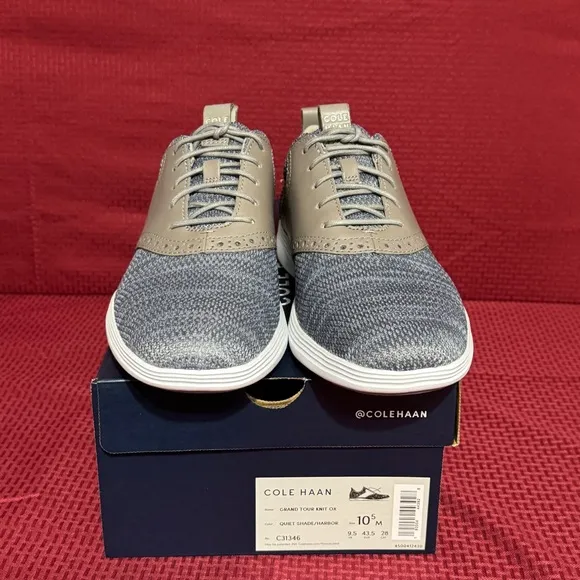 Cole Haan Men's Grand Tour Knit Oxfords - Grey size 10.5 00249