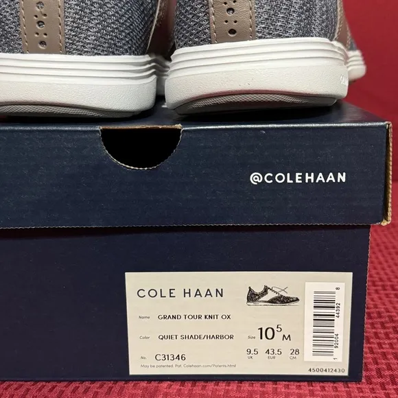 Cole Haan Men's Grand Tour Knit Oxfords - Grey size 10.5 00249