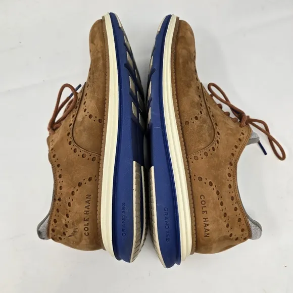 Cole Haan Mens Original Grand Ultra Wingtip Oxford C32068 Tan Suede Nubuck 9.5M.