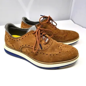Cole Haan Mens Original Grand Ultra Wingtip Oxford C32068 Tan Suede Nubuck 9.5M.