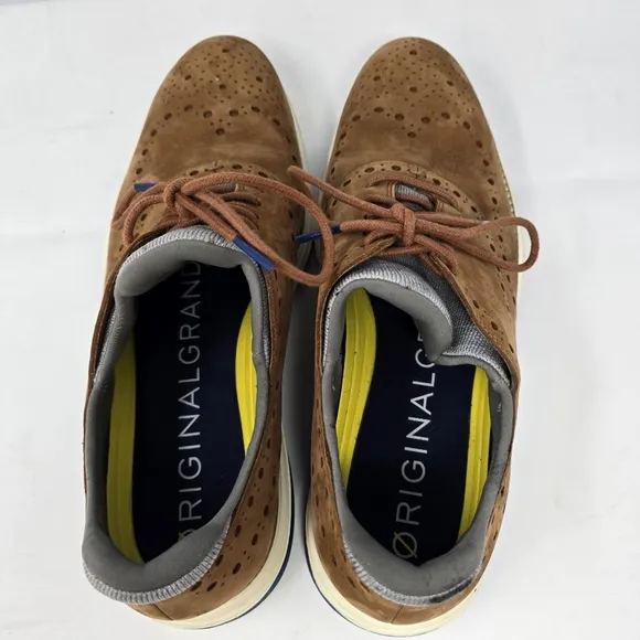 Cole Haan Mens Original Grand Ultra Wingtip Oxford C32068 Tan Suede Nubuck 9.5M.