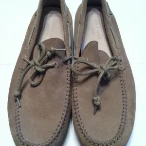 COLE HAAN MEN'S PRE-OWNED TAN LEATHER SUEDE SLIP-ON LOAFERS SIZE: 10M