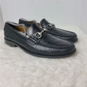 Cole Haan Mens Size 9.5 Shoes Black Nappa Leather Horse Bit Loafer Mocassin