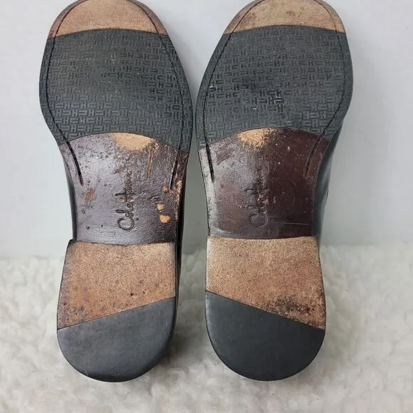 Cole Haan Mens Size 9.5 Shoes Black Nappa Leather Horse Bit Loafer Mocassin