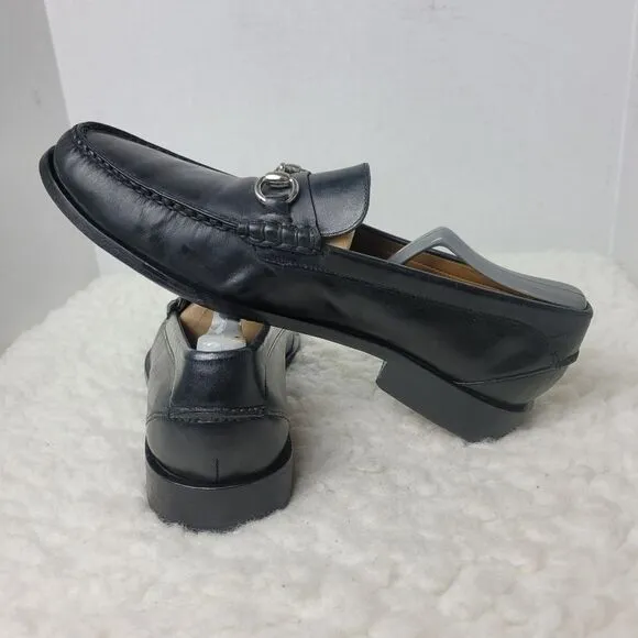 Cole Haan Mens Size 9.5 Shoes Black Nappa Leather Horse Bit Loafer Mocassin