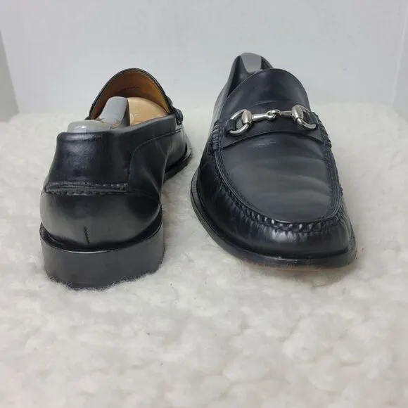 Cole Haan Mens Size 9.5 Shoes Black Nappa Leather Horse Bit Loafer Mocassin