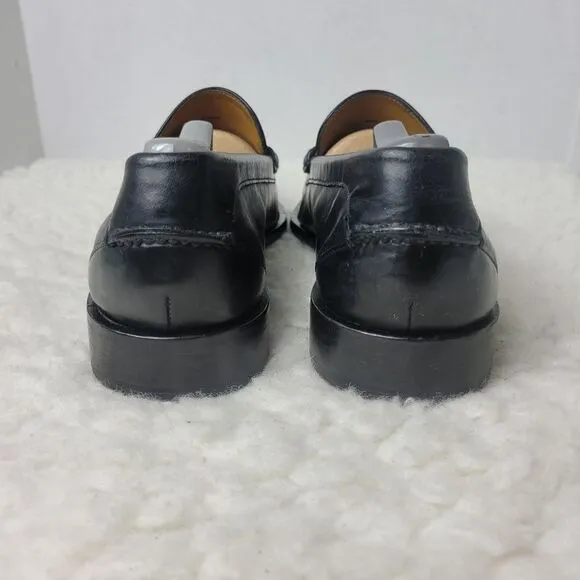 Cole Haan Mens Size 9.5 Shoes Black Nappa Leather Horse Bit Loafer Mocassin