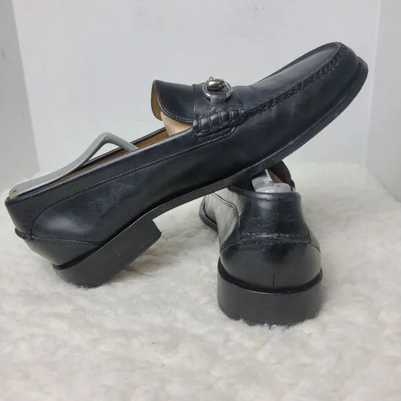 Cole Haan Mens Size 9.5 Shoes Black Nappa Leather Horse Bit Loafer Mocassin