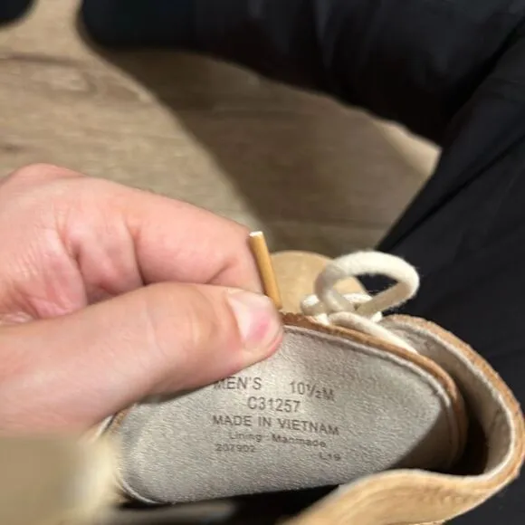 Cole Haan Mens Tan ZeroGrand Stitchout Oxford Suede Shoes Size 10.5M