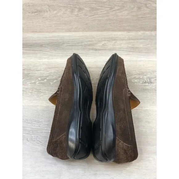 Cole Haan Men's US 7.5M Brown Suede Leather Slip-On Casual Moccasin Loafer Shoes