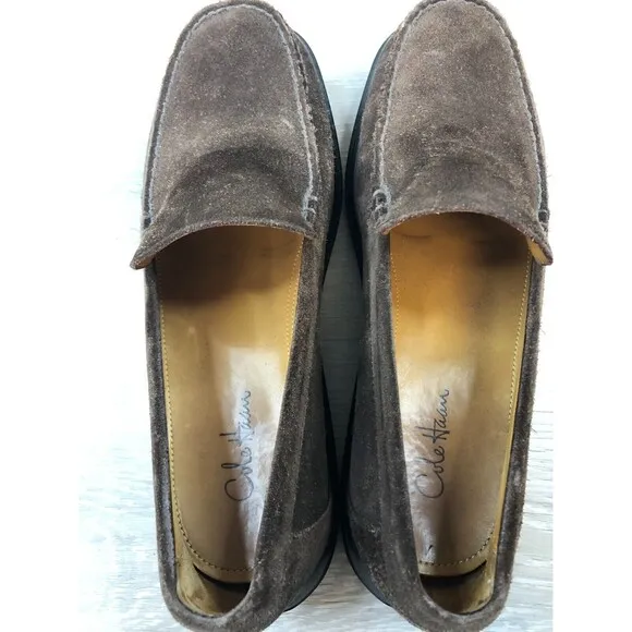 Cole Haan Men's US 7.5M Brown Suede Leather Slip-On Casual Moccasin Loafer Shoes