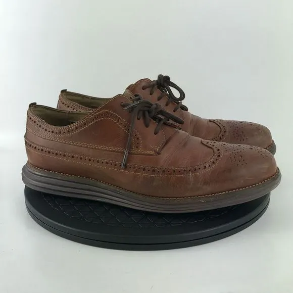 Cole Haan Original Grand OS Brown Leather Wingtip Shoes C27845 Men's Size 9.5 W